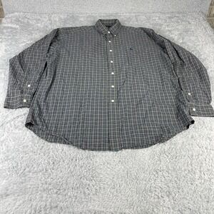 Ralph Lauren Button Up Shirt Boys L Green Multi Plaid Check Long Sleeve Cotton